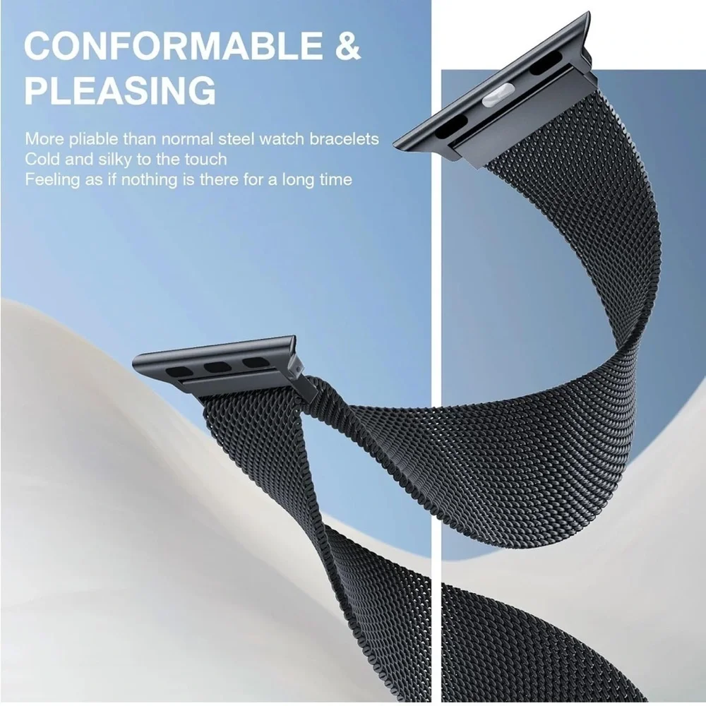 NWT! Magnetic Clasp Replacement Band for Smartwatch: Black 42-49 MM